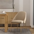 thumbnail image 2 of Gracie Tan and Gold Leatherette Dining Chair with Steel Legs, 2 of 8