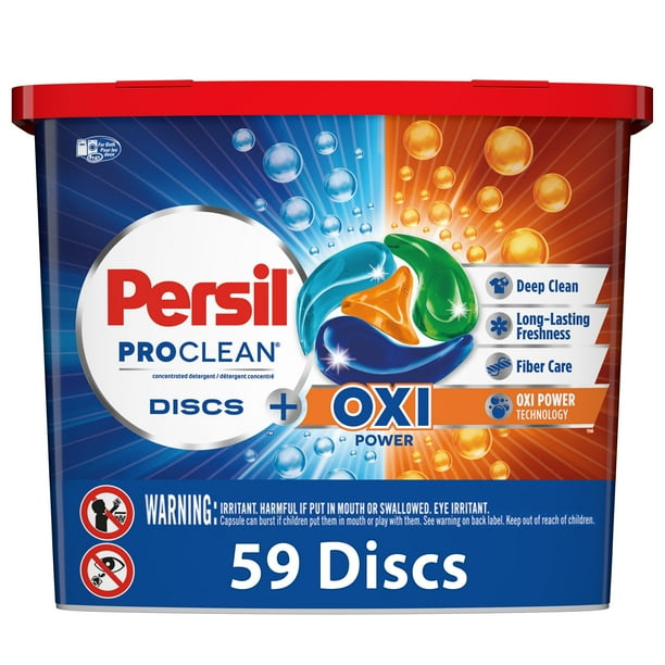 Persil Discs Laundry Detergent Pacs, Oxi, 59 Count