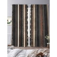thumbnail image 3 of Black Beige Boho Sheer Curtains 84 Inch Length 2 Panels Set, Vintage Abstract Geometric Ethnic Voile Window Treatment Rod Pocket Curtains Sheers Drapes for Bedroom/Living Room/Kitchen 52"x84"x2, 3 of 7