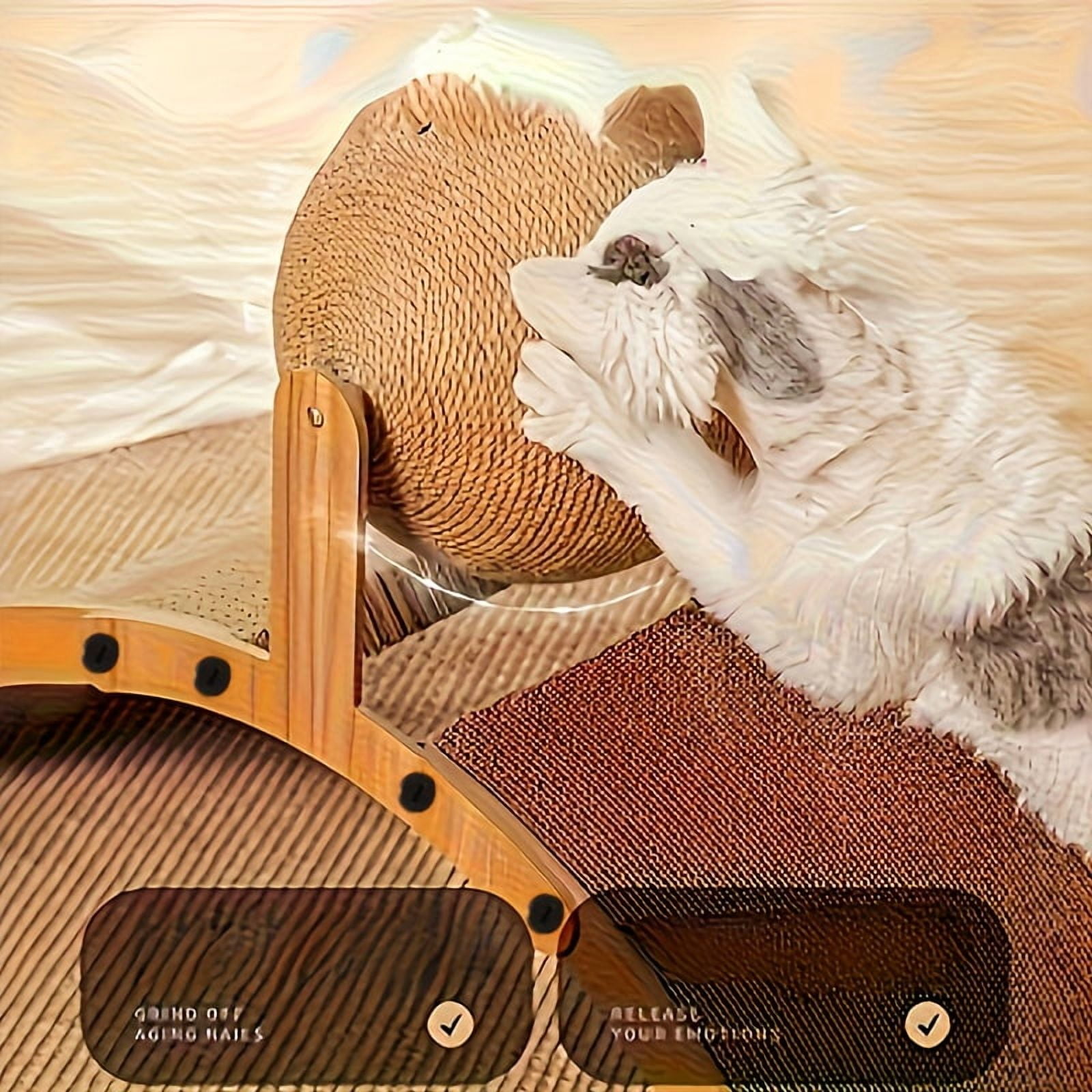 Cat Scratch Pads for Indoor Cats, Cat Cardboard Scratcher, Arched Wood Frame, Corrugated Material, Dual Scratch Surfaces, Cat Scratching Board, Small Size, Cat Stuff for Indoor