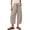 Beige, variant on Migroa Women's Barrel Sweatpants Loose Fit Lounge Pants Womens Linen Baggy Harem Pants Wide Leg Lounge Drawstring Barrel Pants Casual Beach Trousers with Pockets Beige L
