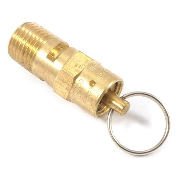 Forney Industries 1892751 Brass Air Line Safety Valve, 0.25 in. Male NPT 2 in. H 150 PSI