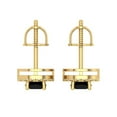 thumbnail image 4 of 14K Solid Gold Screw Back Stud Earrings for Women | 1.24 cttw Round Cut Natural Onyx | Yellow Gold, 4 of 5