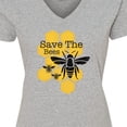thumbnail image 4 of Inktastic Honeycomb Save the Bees Women's V-Neck T-Shirt, 4 of 5
