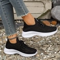 thumbnail image 5 of Women's Breathable Lace Up Running Shoes Lightweight Slip On Sneakers Comfortable Arch Support Non Slip Walking Shoes Black Size 6.5, 5 of 8