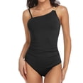 thumbnail image 5 of Women'S One-Piece Swimsuit One Shoulder Bathing Full Coverage Keyhole Swimwear, 5 of 7