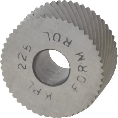 

Made in USA 3/4 Diam 90° Tooth Angle 25 TPI Standard (Shape) Form Type HSS Left-Hand Diagonal Knurl Wheel 3/8 Face Width 1/4 Hole Circular Pitch 30° Helix Bright Finish Series KP