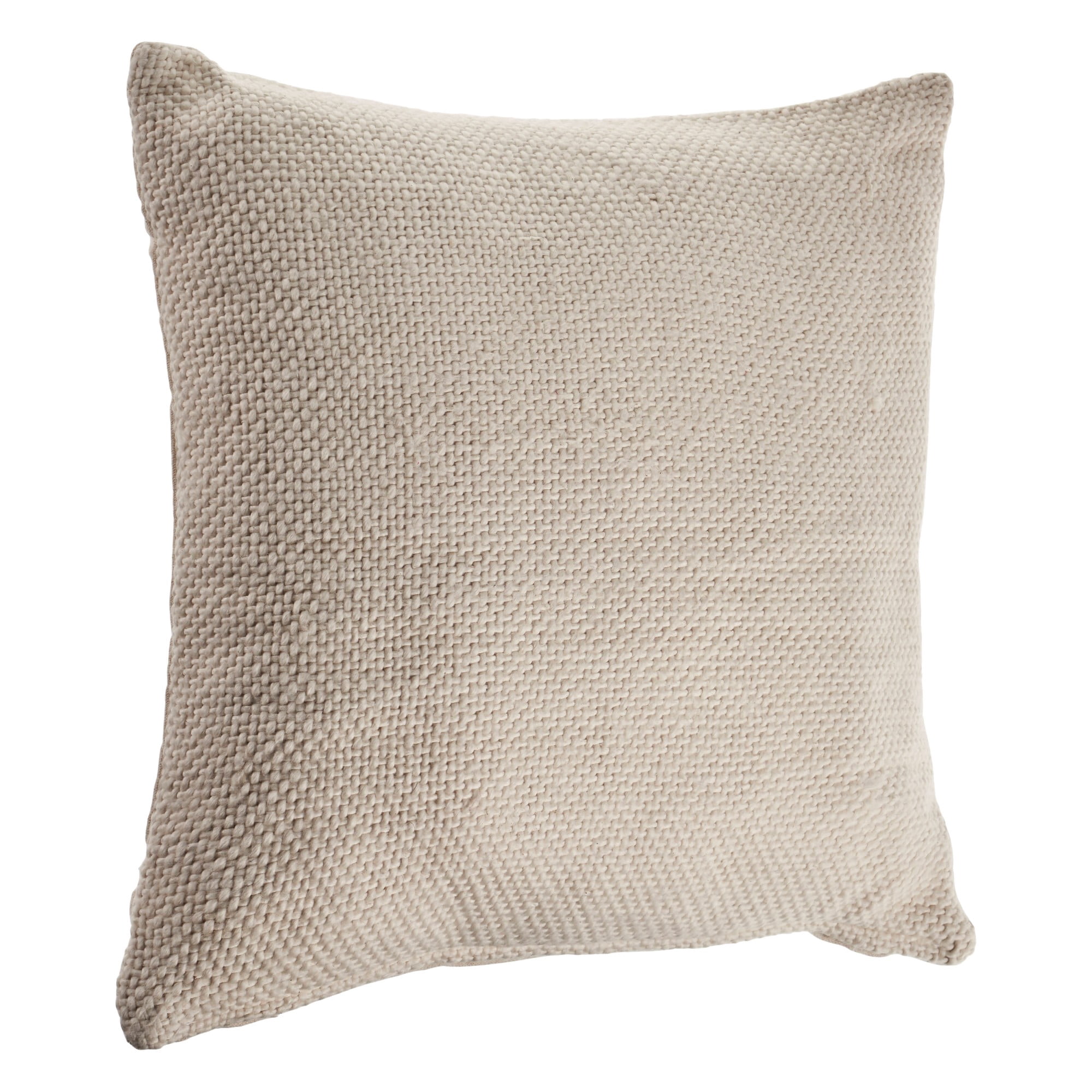 Harlow Hill Natural Solid Transitional Cotton Throw Pillow Cover, 18" x 18"