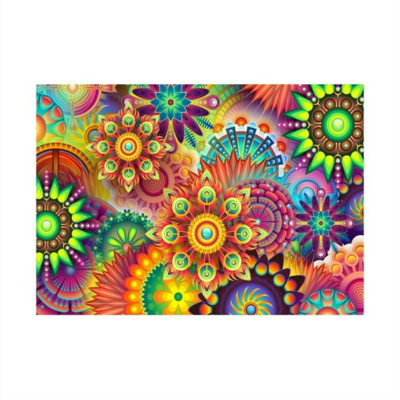 Diamond Painting DIY 5D Colorful Flower Diamond Painting Cube Round Shape Full Drilled Diamond Paintings Kits Arts Craft for Room Wall Decoration
