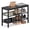 Charcoal Gray and Matte Black, variant on VASAGLE 3 Tier Shoe Rack Bench, One Piece Shelves, Shoe Storage Organizer with Raised Edges, Industrial, Easy Assembly, Rustic Brown and Matte Black