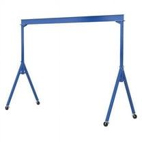 Vestil AHS-4-15-10-VG 4000 lbs 15 x 10 ft. Steel Adjustable Height Gantry Crane with V-Groove Ductile Casters - Blue