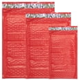 thumbnail image 1 of 30 Assorted, 4x8, 6x10, 8x12 Inch Colored Poly Bubble Mailers, All 3 Sizes, Self Sealing Padded Envelopes with Kiss Lip Stickers (Red), 1 of 4