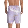 thumbnail image 3 of Easygdp Lavender Glitter Foil Stripes Men's Short Pajama Pants, Sleep Shorts, Household Pants, Casual Pants with Pockets - Large, 3 of 9