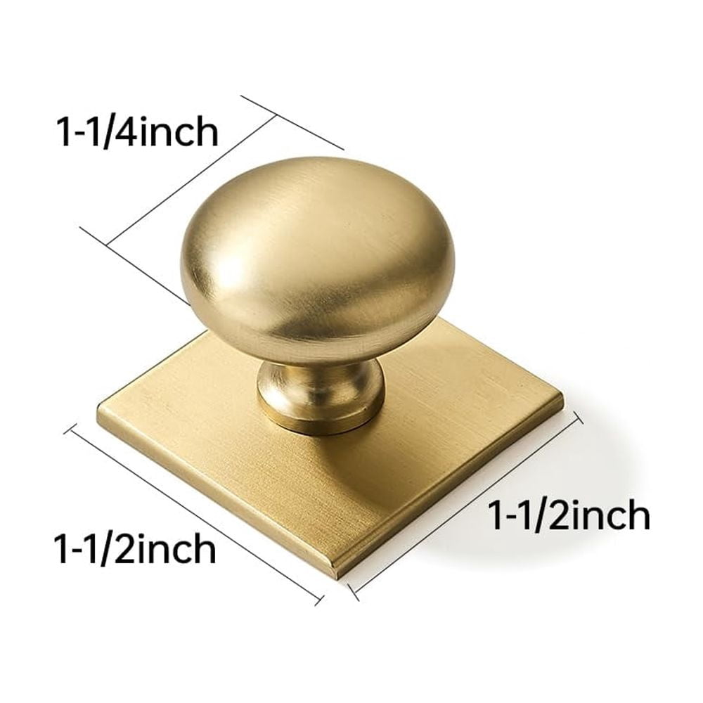 2 Pack 1-1/2 Inch Diameter Antique Brass Cabinet knobs with Backplate,Vintage Backplate for Cabinet knobs and Drawer knobs, Bi-Fold Door Knobs