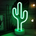thumbnail image 1 of Letreros de luz de neón de Cactus verde, luces LED de neón de Cactus, luces nocturnas con Pedestal, decoración de habitación, batería/lámparas de Cactus con operación USB, 1 of 5