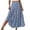 #250409A156 Blue, variant on Womens Boho Floral Print Elastic High Waist Pleated A Line Maxi Skirt