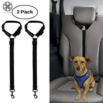 Luxtrada 2 Packs Adjustable Pet Dog Cat Car Seat Belt Safety Leads Vehicle Seatbelt Harness , Made from Nylon Fabric (Black)