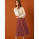 thumbnail image 2 of Allegra K Falda Midi De Lunares Vintage Con Cremallera En La Cintura Elástica Para Mujer Rojo XL, 2 of 7