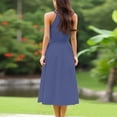 thumbnail image 3 of Women’s Halter Neck A-Line Midi Dress Sleeveless Tie Waist Casual Summer Vacation Dress, 3 of 7