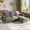 Corduroy Gray, variant on Lacoo 3 Seat Sectional Sofa L-Shaped Couch with Reversible Ottoman Convertible Cloud Couch for Living Room,Corduroy Green