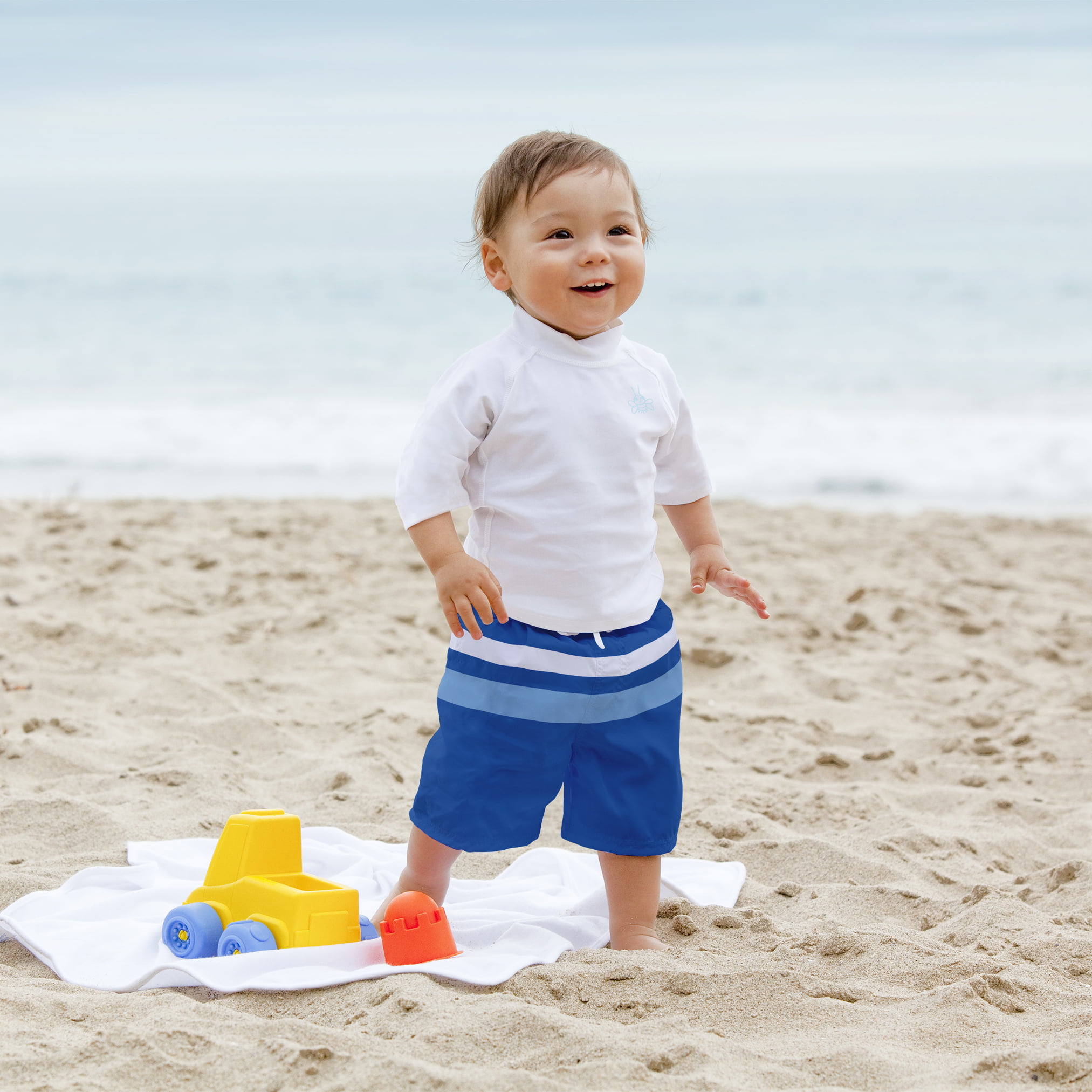 Baby /& Toddler Boys Colorblock Trunks with Built-In Swim Diaper i play
