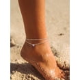 thumbnail image 3 of Suplight 925 Stelring Silver Birthstone Crystal Anklet Double Layered Chain Anklet Bracelets for Women, 3 of 9
