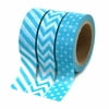 Dress My Cupcake Party Collection Washi Paper Tape, Aqua, Set of 3