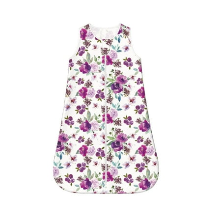 

Fotbe Rose Flowers Pattern Sleep Sack - Baby Wearable Blanket with Zipper Extra Soft Cotton Sleeveless Sleeping Bag for Infants-Small
