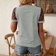 thumbnail image 7 of Zulora Women's Lace Sleeve Blouse Crew Neck Casual Elegant Office Work Top, 7 of 7