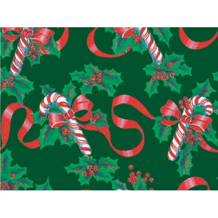 Pack of 1, Ribbons & Canes Gift Wrap 18" x 417' Gift Wrap Half Ream Roll for Holiday, Party, Kids' Birthday & Special Occasion Packaging