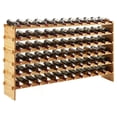 thumbnail image 1 of 36 Bottles Stackable Modular Wine Rack, 4 Tier Wooden Wine Storage Rack, Bamboo Wine Display Shelves, Wobble-Free Wine Holder Freestanding Floor Wine Bottle Rack for Bar Cellar, 1 of 6