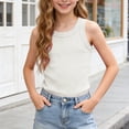 thumbnail image 2 of Wxirdiow Toddler Girls Sleeveless Tops Girls Dance Tank Tops Sleeveless Racerback Athletic Shirts Cotton Dance Outfit for Ballet Gymnastics White Size,7-8 Years, 2 of 5