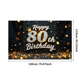 thumbnail image 6 of Decorative Design Happy 80th Birthday Banner Elegant Style Crown Decoration Backdrop for Milestone Celebration Event Decoration Holiday Party, 6 of 7