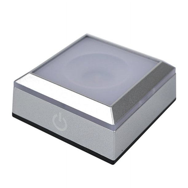 Lámpara de cristal 3D 558 cuadrada 80 con soporte de lámpara de doble cuadrado con seis destellos y tacto de inducción colorido blanco