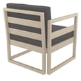 thumbnail image 3 of Pemberly Row Patio Club Chair Taupe with Acrylic Fabric Charcoal Cushions, 3 of 8