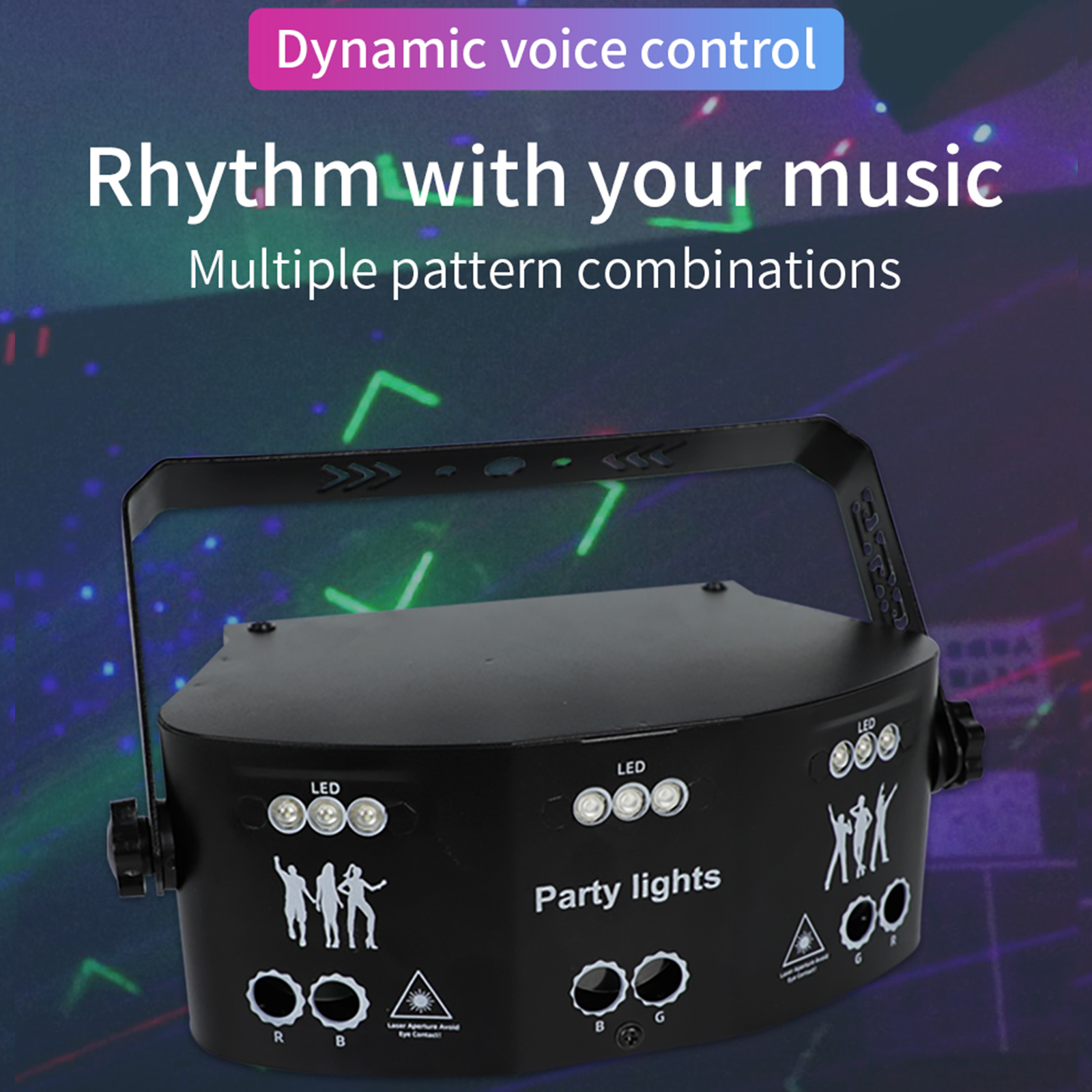 Miumaeov 15 Eyes Strobe Light Wireless Party Light Led RGB DMX Portable