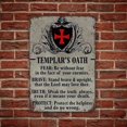 thumbnail image 4 of Templar Oath Tin Sign Vintage Metal Poster Living Room Bar Man Cave Home Wall Art Decor 8x12inch, 4 of 9