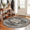thumbnail image 3 of General Round Area Rug: Machine Washable Stain Resistant 5 Round Rug for Living Room,Bedroom Non Slip Low Pile Carpets for Dining Room Ultra Thin Soft Home Decor Floor Mat 5ft Black, 3 of 17