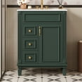 thumbnail image 4 of Harper & Bright Designs 24" Small Bathroom Vanity with Sink, Modern Bathroom Cabinet Freestanding with Drawers, Bathroom Storage Cabinet with Adjustable Shelffor Small Space, Green, 4 of 15