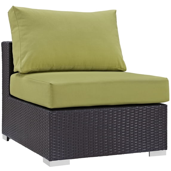 Modern Contemporary Urban Design Outdoor Patio Balcony Lounge Chair, Green, Rattan
