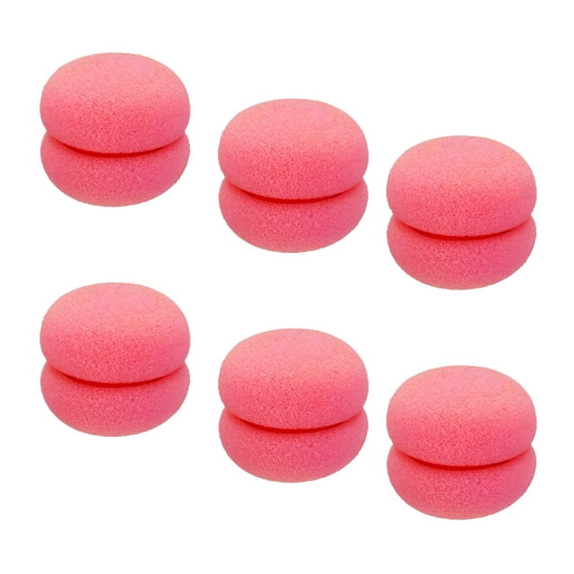 6 Pedazos Rizador de Esponja Elástica Yinane para Cabello - Rosado Bigudí de rodillos de pelo