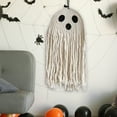 thumbnail image 4 of Boho Cute Ghost Halloween Decor, Handmade Woven Hanging Ornaments for Indoor and Outdoor Party Decorations, Fall Spooky Decor for Home Front Door, Window, Wall, Yard, Tree, Car, and Garage, 4 of 4