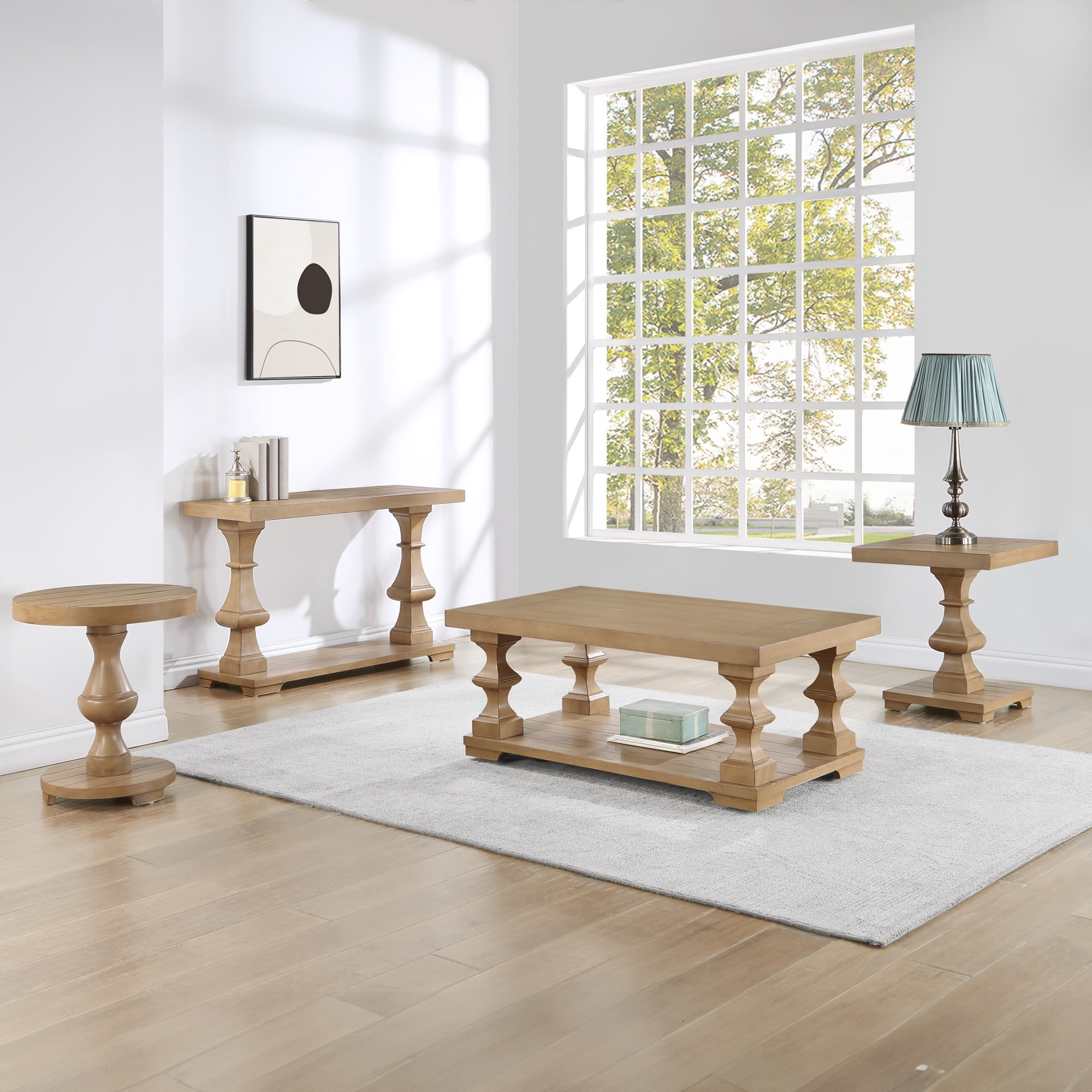 Steve Silver Co. Storage Hand-stained Oak Veneers Coffee Table, Sand