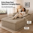 thumbnail image 3 of SESSLIFE 65" Oversized Chaise Lounge Chair Indoor, Corduroy Boneless Sofa Bed with Wide Armrest 3 Pillows, Upholstered Cloud Sofa Couches for Living Room, No Assembly Require, Camel, 3 of 7