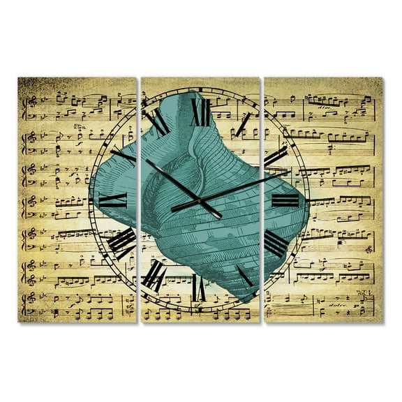 Designart 'Blue Sea 2' Oversized Nautical & Coastal Wall Clock