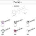 thumbnail image 2 of ZS 30Pcs/Set 20g Opal Ball Nose Ring Piercing Round Crystal Nostril Piercing Nose Bone/L Shaped/Nose Screws Nose Stud Piercing, 2 of 5