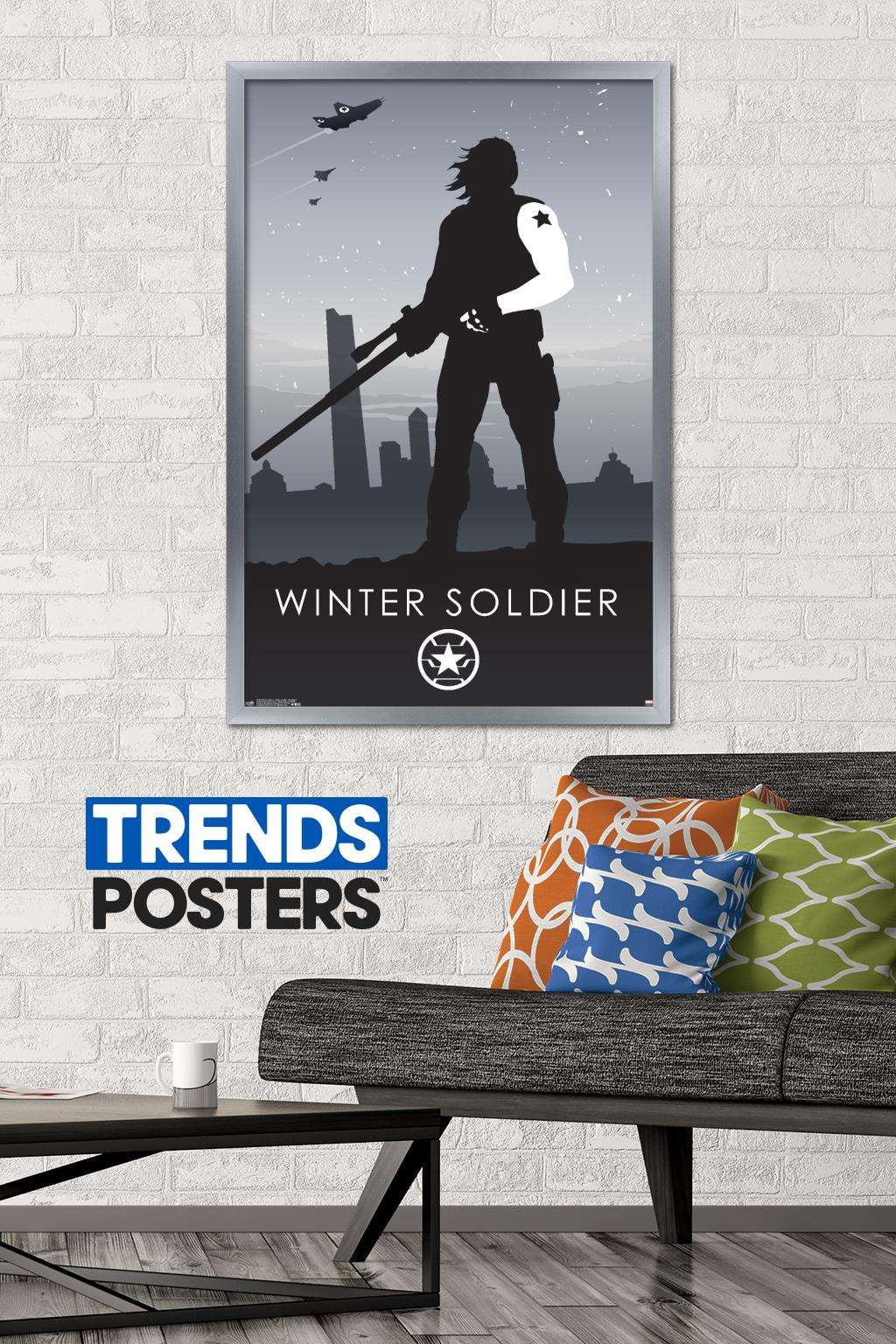 Marvel Comics - Winter Soldier - Minimalist Wall Poster, 22.375" x 34", Framed