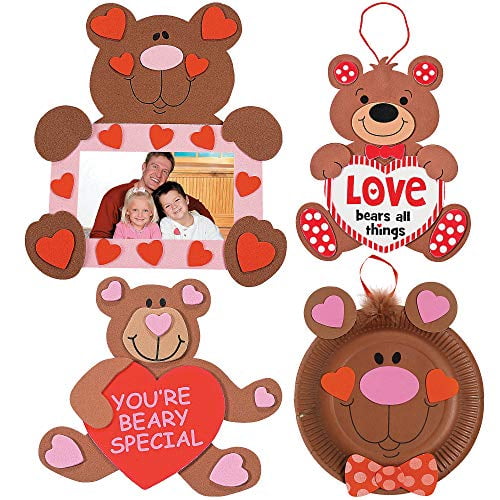 1 Love Bears All Things Foam Sign Craft Kit Valentine Day Spring Bear Heart 