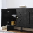 thumbnail image 4 of GZXS Modern 60" Sideboard Buffet Cabinet, Wooden Liquor Cupboard Coffee Bar Station TV Console Storage Cabinet for Dining Room, Living Room, Hallway, Black, 4 of 10