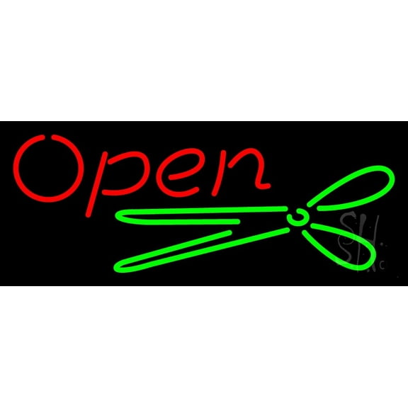 Scissor Open LED Neon Sign 13 x 32 - inches, Black Square Cut Acrylic Backing, with Dimmer - Bright and Premium built indoor LED Neon Sign for Defence Force.